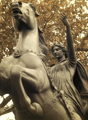 Est[atua de Boadicea. Westminster Bridge, London
