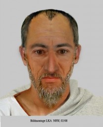 Reconstituição facial de Paulo feita pelos especialistas do LKA Renânia do Norte-Vestfália, Alemanha.
